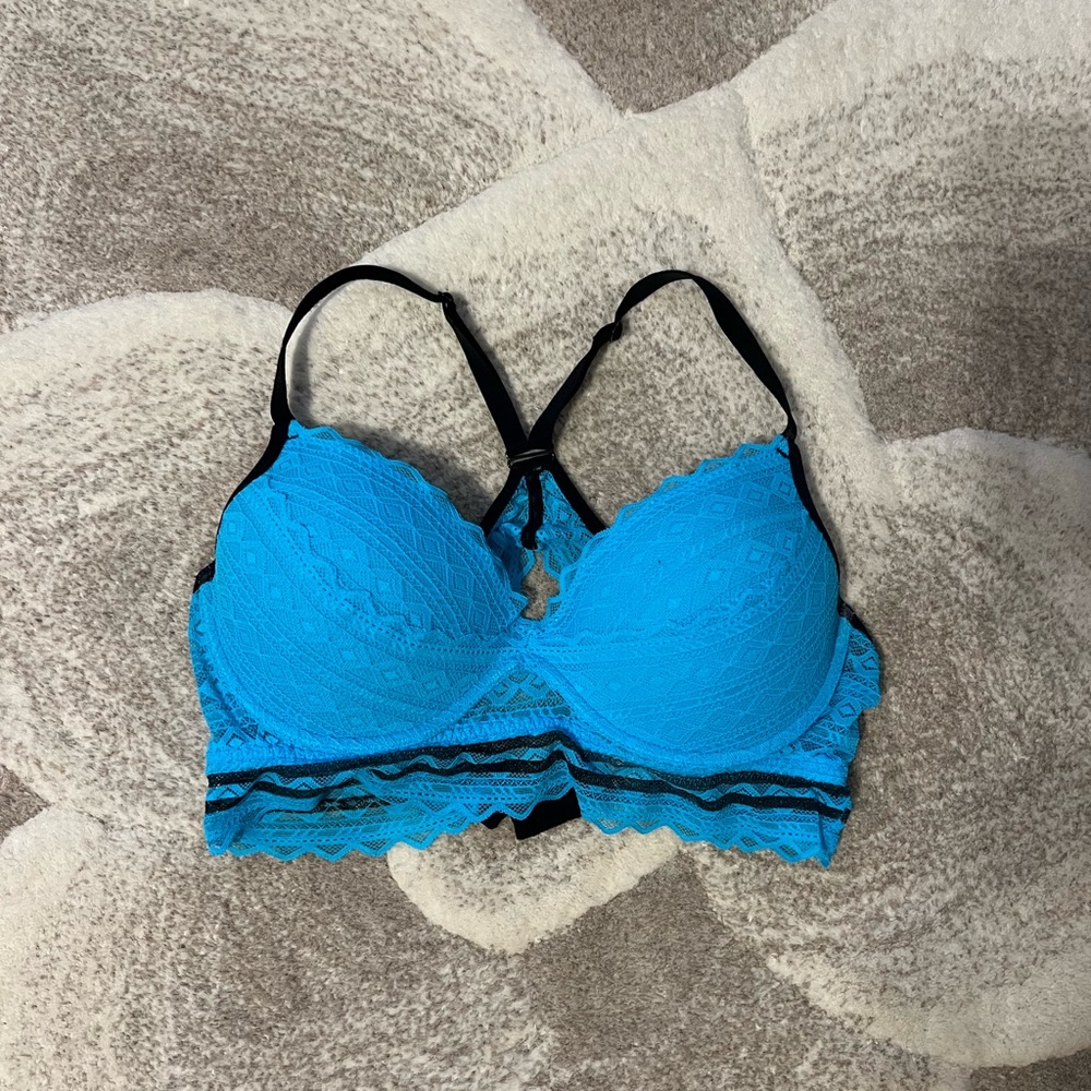 PINK Victoria's Secret Turquoise Lace Bralette